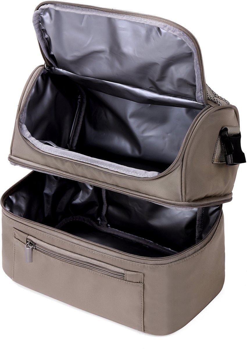 Brisby Kolftas 11 Liter – Koeltas voor Moedermelk & Borstkolf – 2 Geïsoleerde Vakken – Inclusief 2 Koelelementen – Tot 10 Uur Koel - Stone Greige — cadeau in Cadeau-ideeën - foto 5