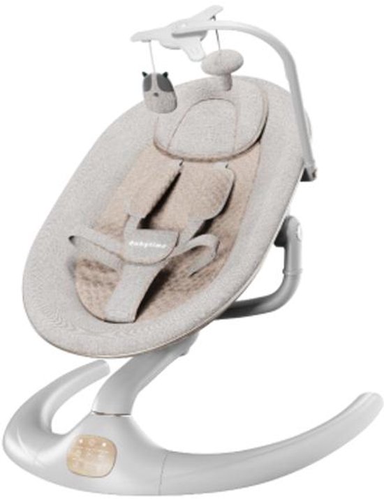 Elektrische babywieg - Babyschommel met Hangende Speeltjes - PP ijzeren Buis - Kaki — afbeelding 2