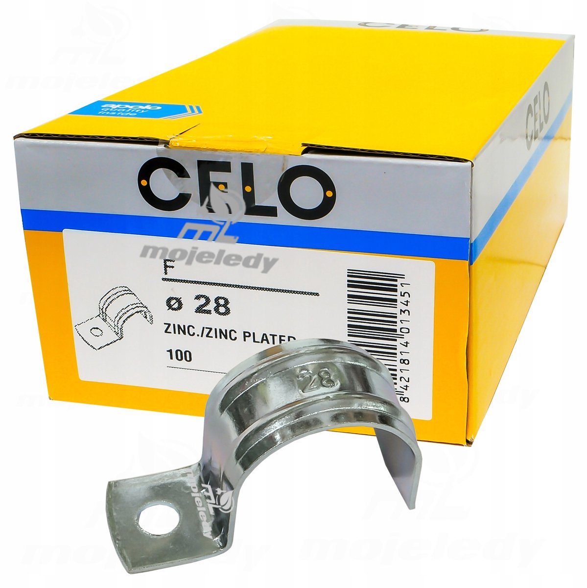CELO Metalen Buisklem F 28mm Verzinkt - 100 Stuks