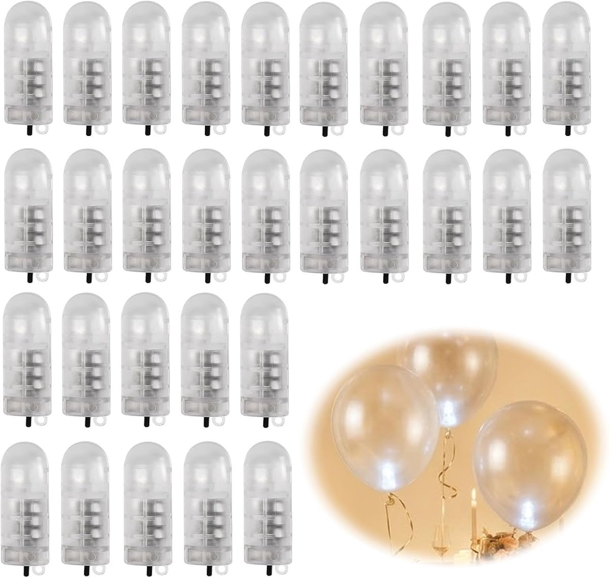 Zolara 30 Pcs LED Balloon Lights, LED Balloon Lights with Hooks, Balloon Lights with Switch and Hooks, Compatible with - ShopVlot