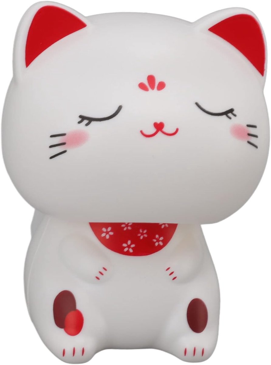 Lucky Nodding Cat, Solar Powered Mini Lucky Cat Restaurants Car Dashboard Feng Shui Decor for Fortune Happiness Luck - ShopVlot