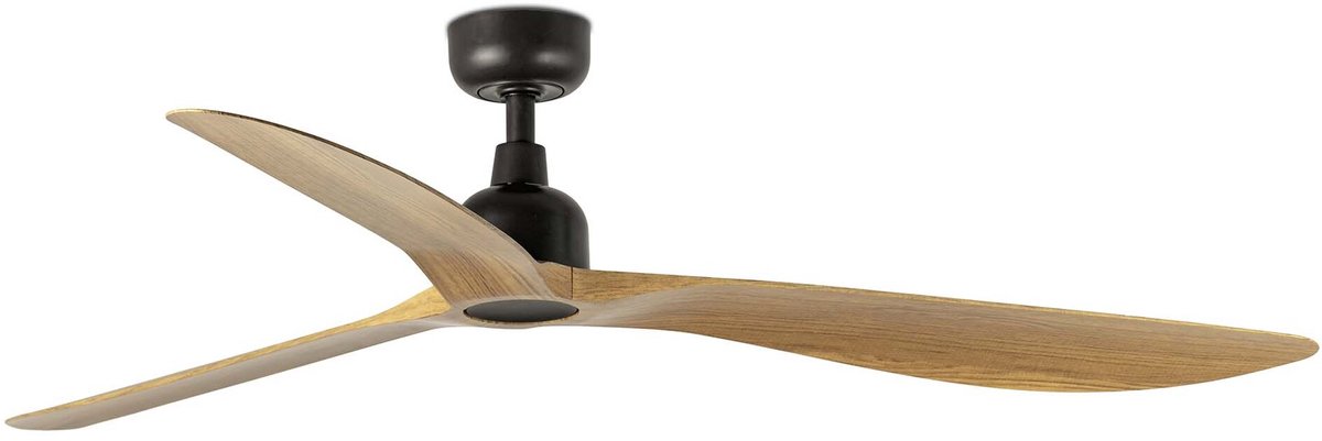 Faro Barcelona 34360 Outwood L plafondventilator bruin/eikenhout 150 cm - Afstandsbediening - Stille en zuinige DC-motor - 6 snelheden - zomer en winterstand