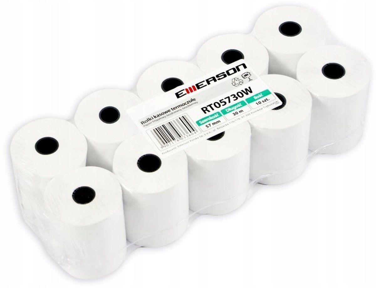 Emerson Thermische Rolletjes 57x30mm - 10 Stuks, BPA-Vrij