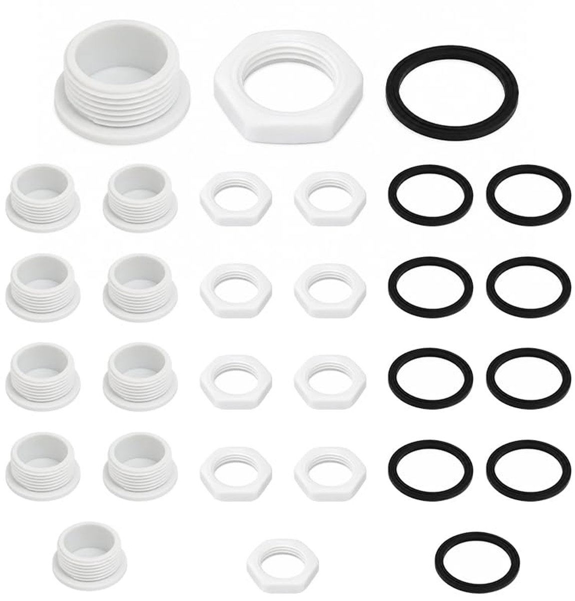 (M20 x 1,5) 10 stuks nylon doppen M20 voor bedrading, met moeren - ShopVlot