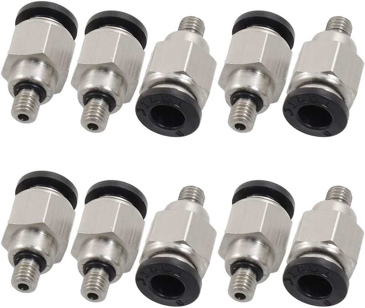 sourcingmap 10Pcs 5mm Male Wire 6mm Push In Joint Pneumatic Connector Quick Assembly - ShopVlot