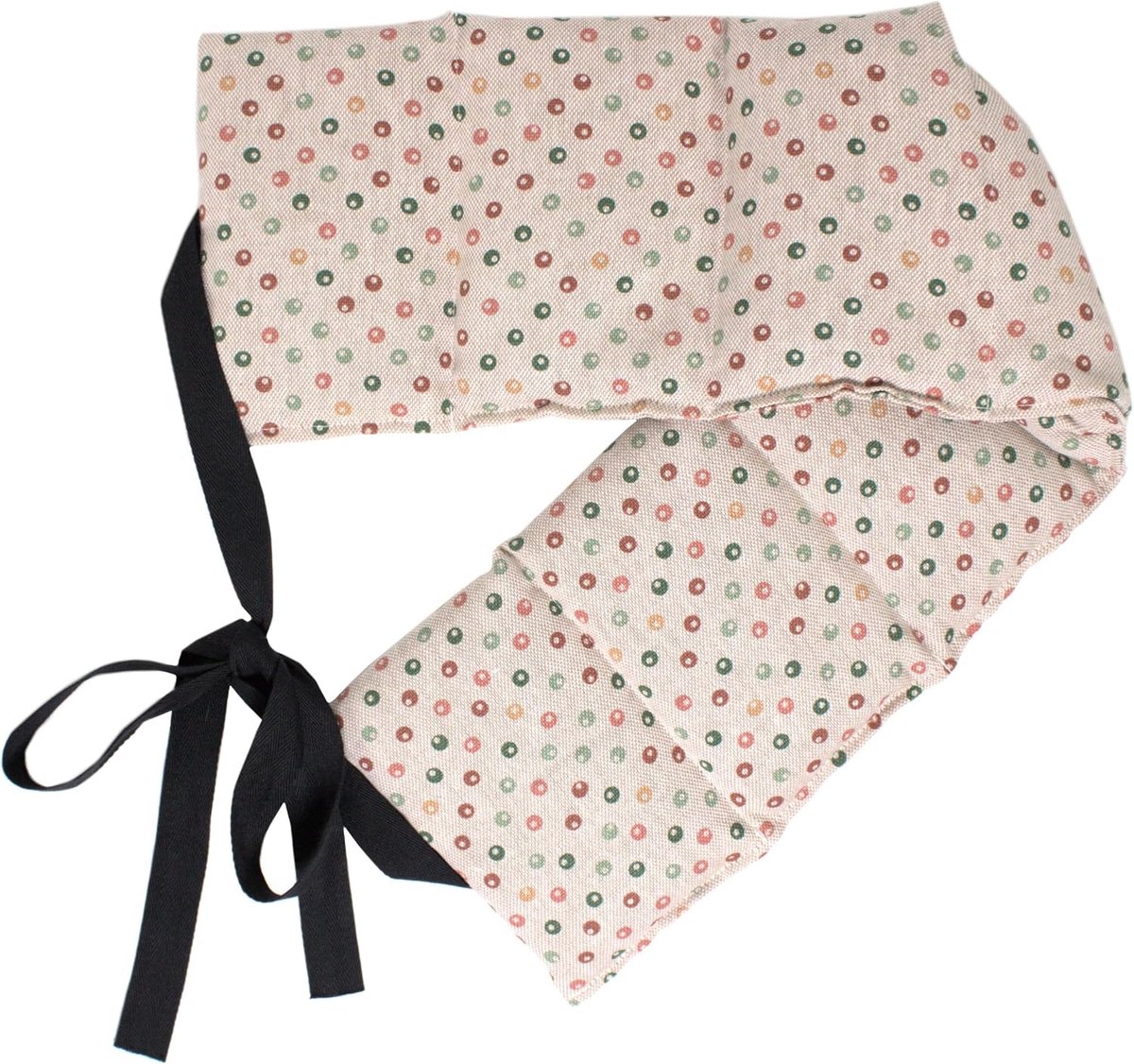 Cherry stone cushion (65 x 15 cm, organic cotton, dotted, 7 compartments with binding tape) heat cushion, back, lumbar - ShopVlot