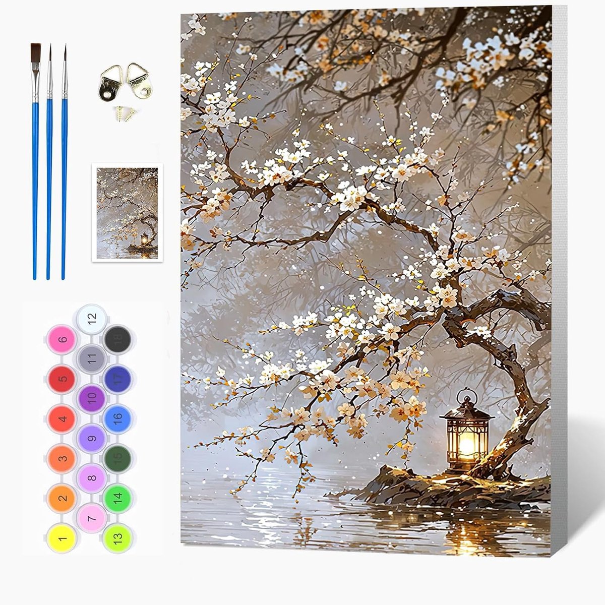 Auremi Bloemen schilderen op nummer kits voor volwassenen kinderen, zen schildersets voor beginners op duidelijke - ShopVlot