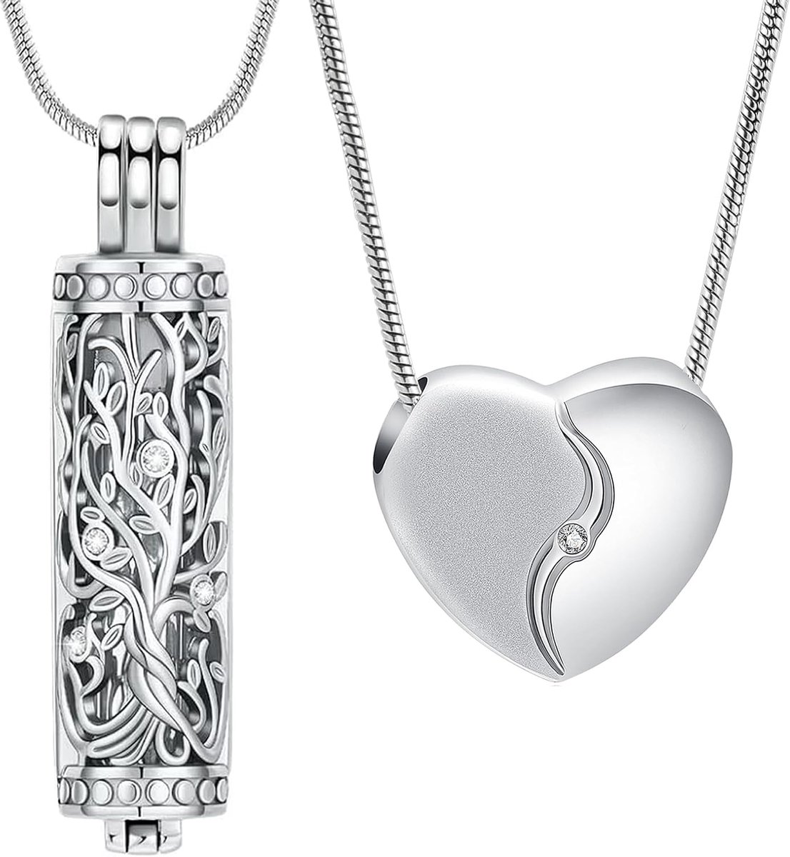 Tree of Life Heart Urn Necklace for the Axis of Human Animal Hair or Earth Stainless Steel Commemorative Pendant - ShopVlot
