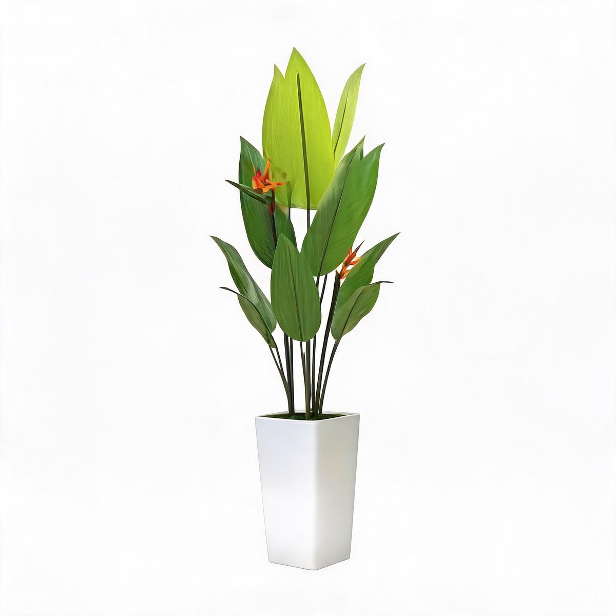 HOERFURIY - Kunst Paradijsvogelboom 1 stuk - 4.8FT Met Natuurlijke Houtstam - Wit Pot Met Steentjes