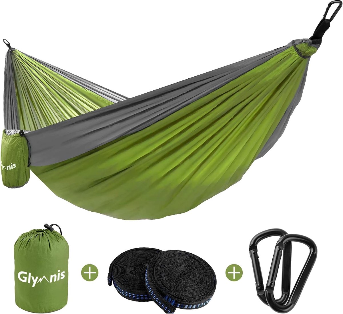 Hangmat ultra-light 275 x 140 cm - nylon - tot 300 kg - perfect voor outdoor relaxmomenten - m-winkel