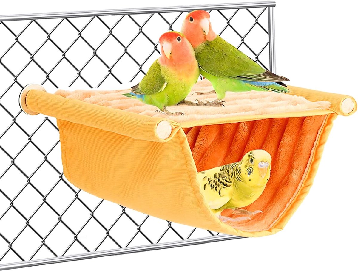 Vogelhangmat Bunk Bed - Oranje - Luxe pluche - Comfortabel slaapbed voor vogels - ShopVlot
