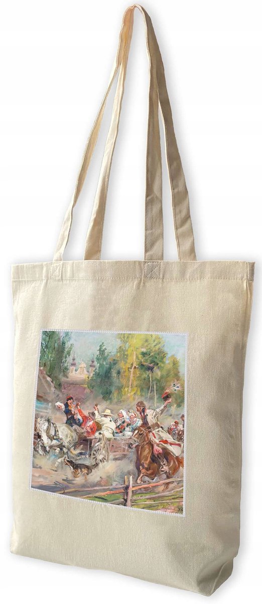 Shopper Tas met "Wesele Krakowskie" Print - Handgemaakt