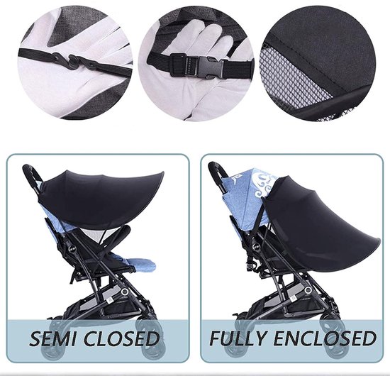 Kinderwagen zonnescherm - Zonnedoek Kinderwagen - Eenvoudig te bevestigen - Universeel zonnescherm voor kinderwagens - Zonnekap - Buggy accessoire - Zonnedoek buggy - Zonnedoek Wandelwagen van Deryan — afbeelding 3