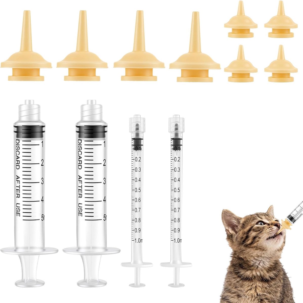 Flesjes voor kittens 12 stuks - mini-speen van siliconen - versterkte constructie - ideaal voor kleine zoogdieren - ShopVlot