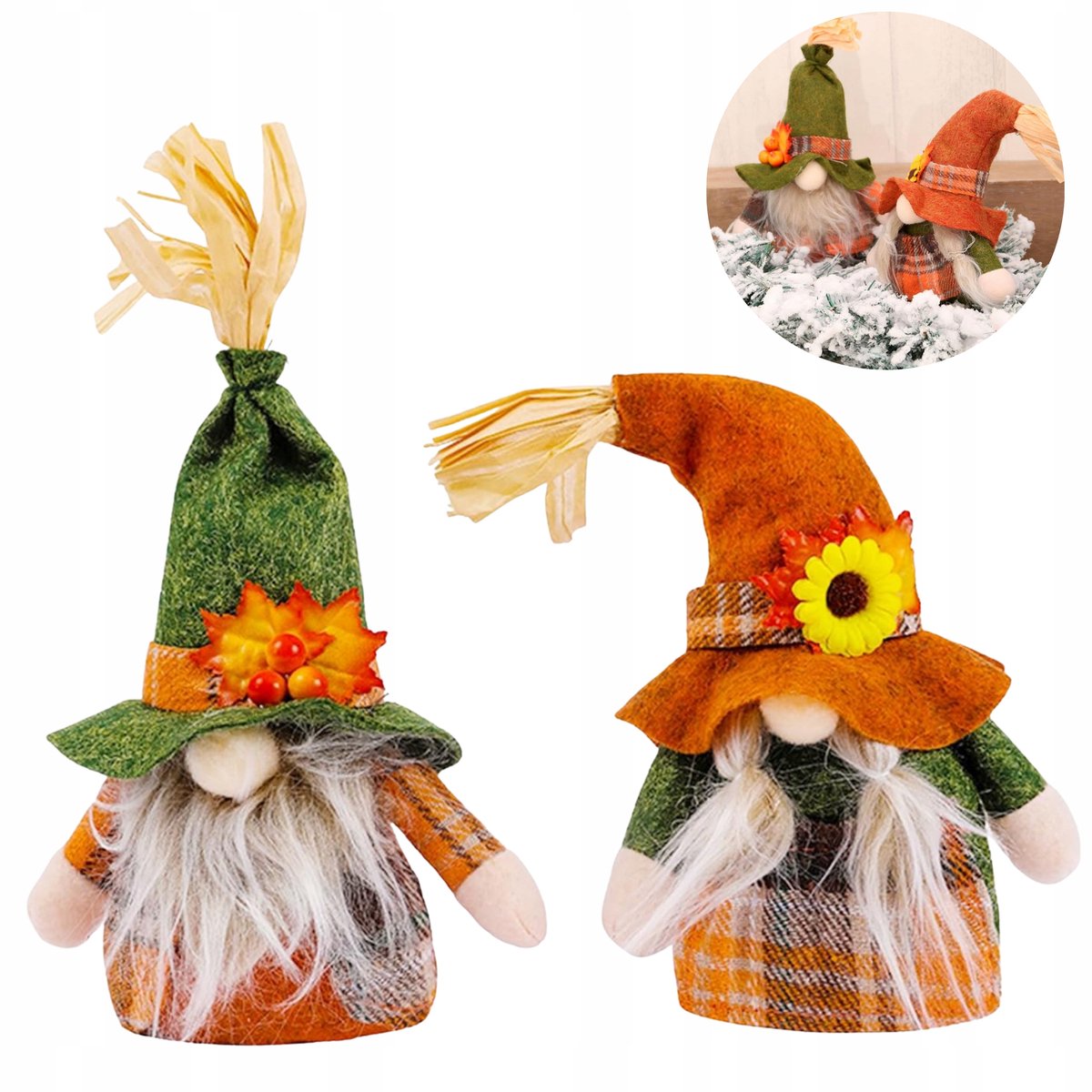 Set van 2 Herfstkabouters - Decoratie voor Huis en Feest