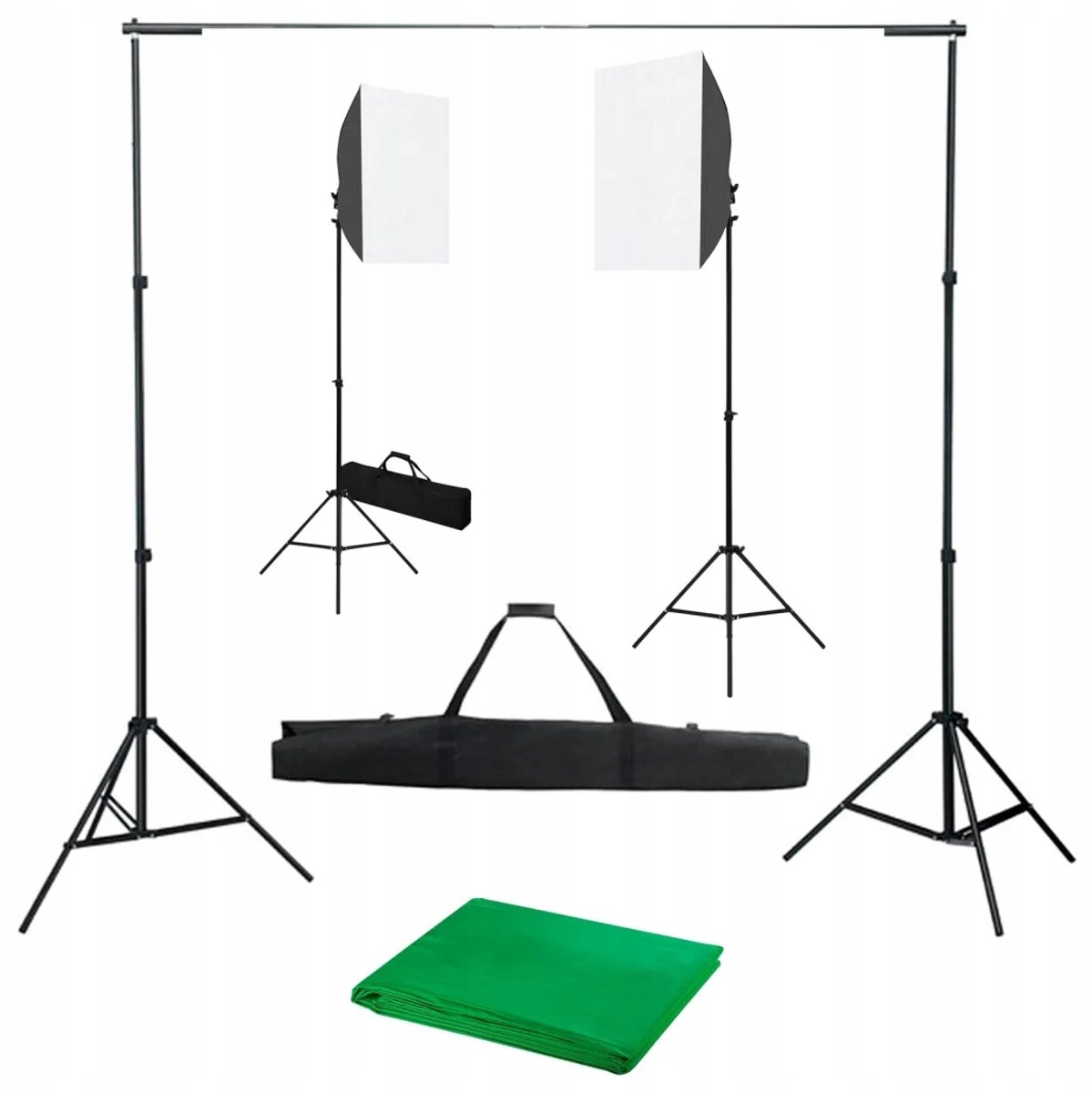 Softbox Set 40x60cm + Groene Achtergrond 300x300cm Studio