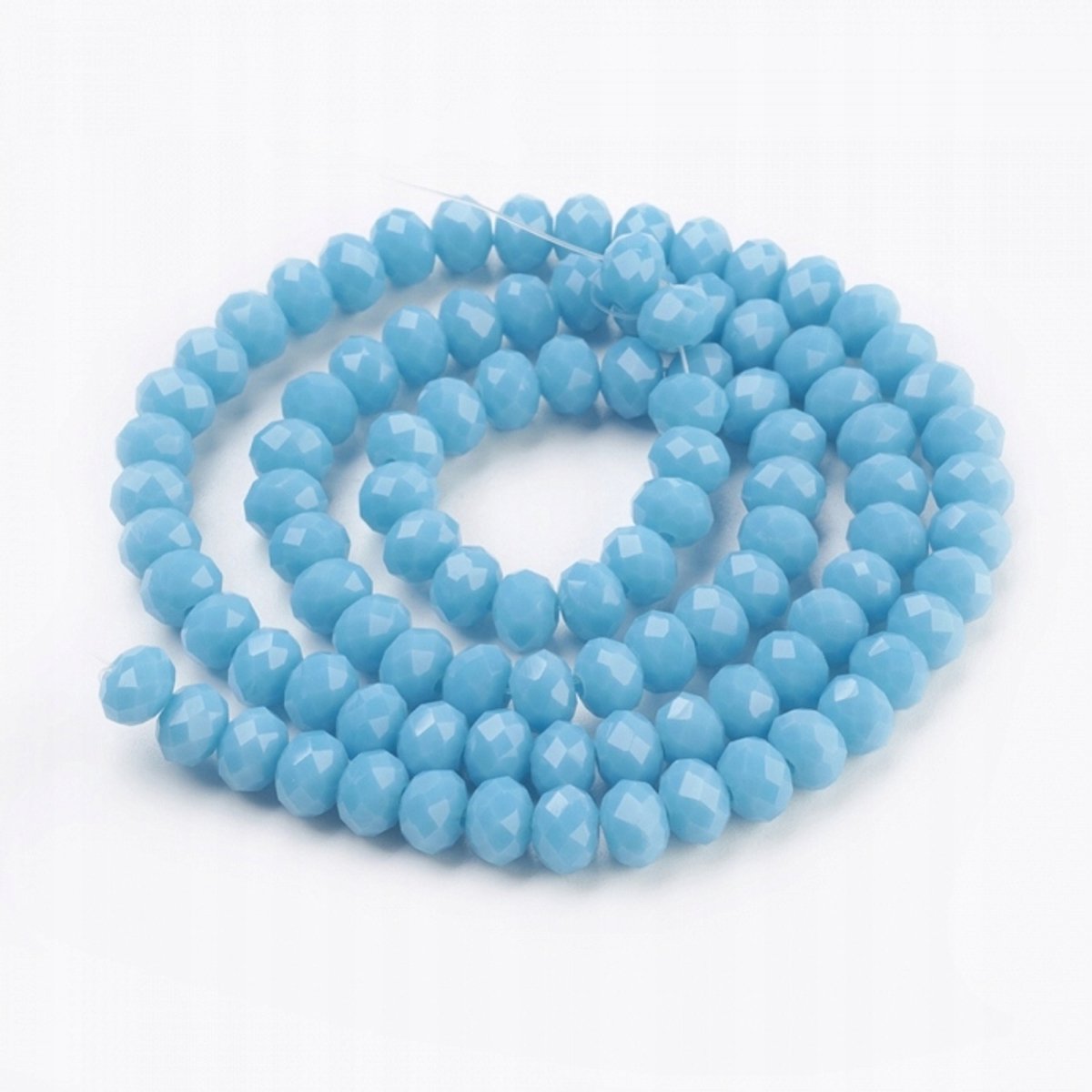 Merkloze Glazen Kralen, Facet Rondel, Jade Groen, 6x4-5mm, 92 stuks