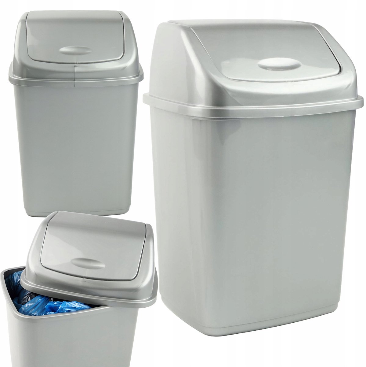 5L Afvalbak met Deksel - Stijlvol Plastic voor Keuken, Badkamer, Kantoor