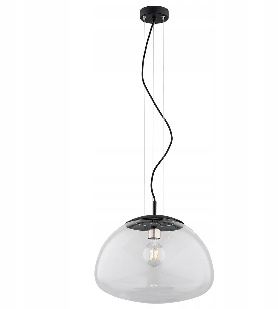 TRINI Hanglamp 1xE27 Zwart Mat Messing Glas 40cm