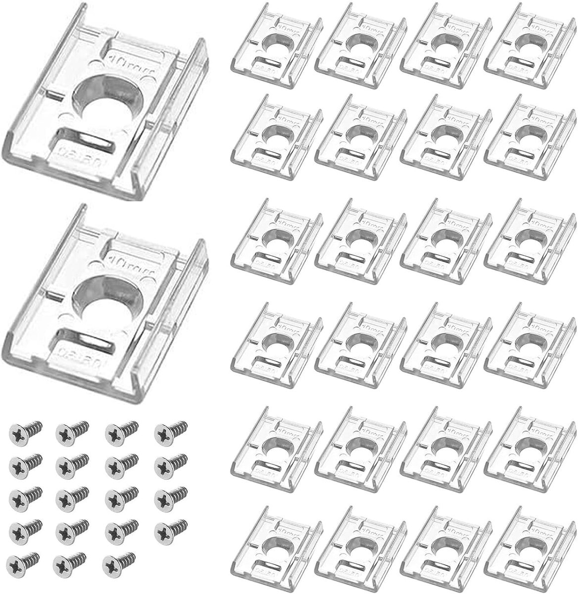 110pcs LED Strip Mount, 10mm LED Strip Holder, LED Strip Holder, LED Strip Mounting Bracket, Clips with 110 Screws - ShopVlot