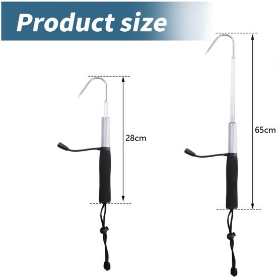 Vishaken - Hengelsport Accessoires - Voor Snoek & Baars - RVS - 28cm-65cm - Perfect voor Wintervissen - Voor de Serieuze Visser - rood — afbeelding 3