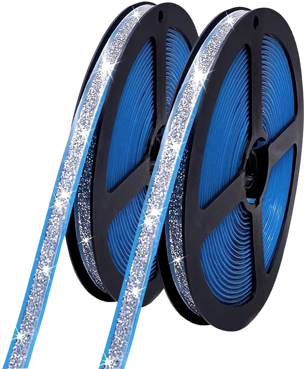 2 Rolls Adhesive Sealing Tape, 6 Metres, Edging, Mouldings, PVC Sealing Tape for Hard Spool, Toilet, Tile Door - ShopVlot