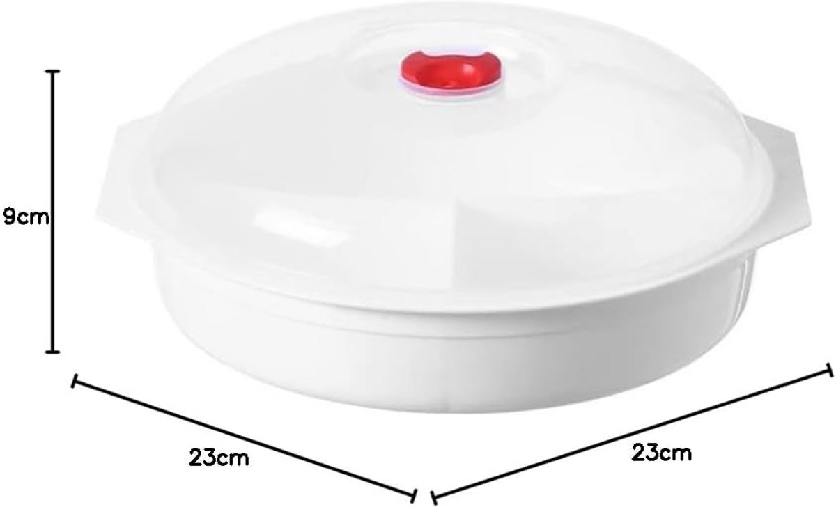 MVSR 1pcs Microwave Bowls With Vented Lids Microwave Containers - BPA Free - Dishwasher, Freezer Safe, 1L-White/Clear - ShopVlot