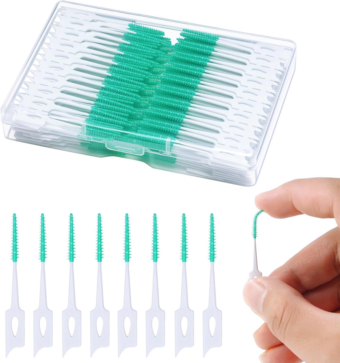 220 Pcs Dental Floss Picks, Soft Silicone Interdental Brush, Floss Picks for Teeth, Toothpicks Brush Between Teeth - ShopVlot