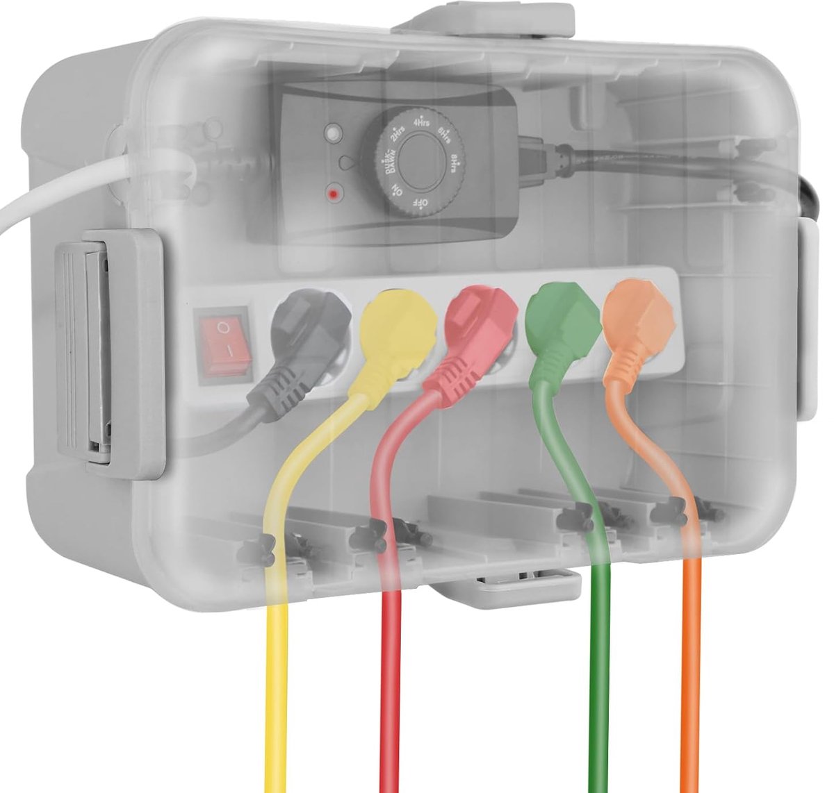 RESTMO Extra Large Waterproof Cable Box, IP54 Outdoor Cable Security Box (32 x 22 x 13 cm), Transparent Lid - ShopVlot