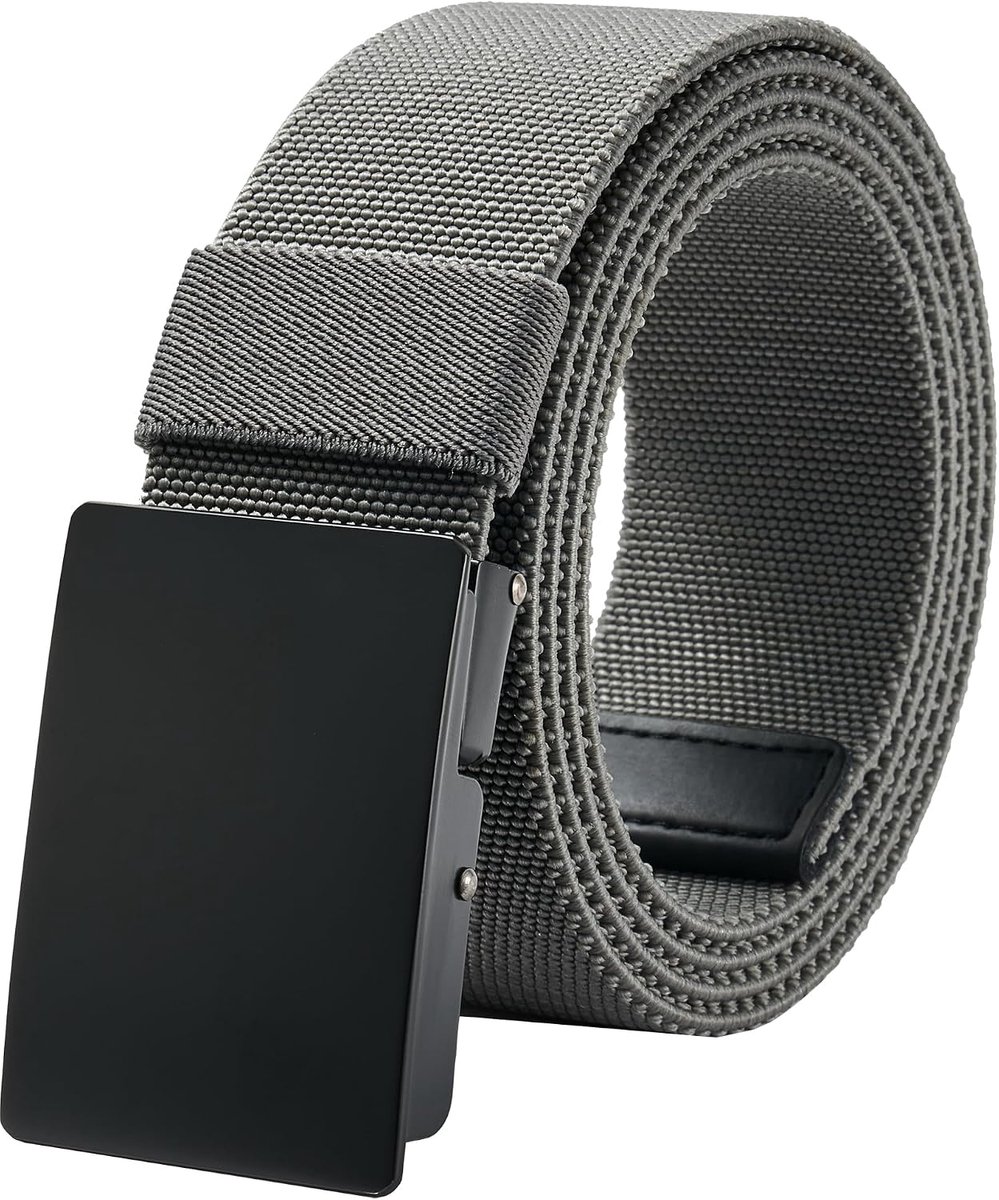 LionVII Men's Elastic Belt Work Nylon Canvas with Metal Buckle 130 cm - ShopVlot