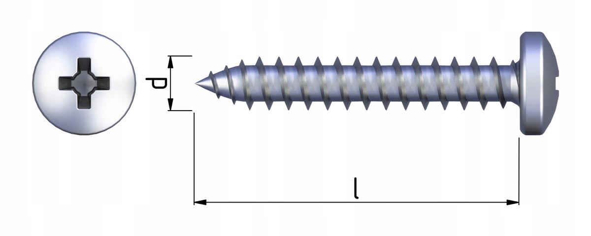 Cilindrisch Zelfborende Schroeven PH 3,5x13mm DIN 7981 - 160 stuks