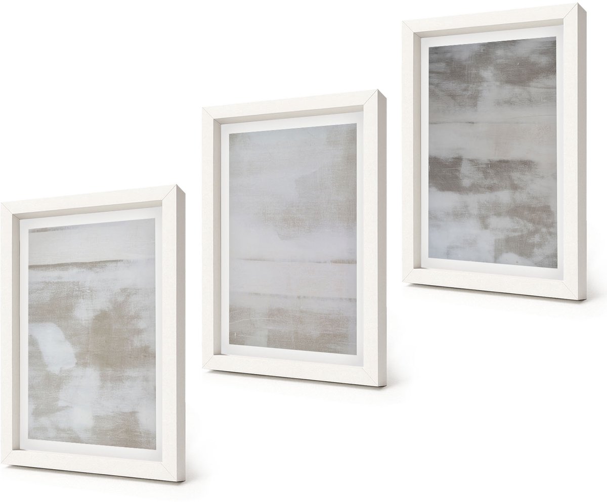 Coloray 3-Delige Schilderij Set - Versleten texturen, moderne industriële stijl - 20x30 - Wanddecoratie - Schilderijen Set - Kantoor - Moderne Wanddecoratie