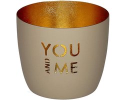Giftcompany Madras windlight M You and me Sandstone/Gold 8,5 cm - ShopVlot