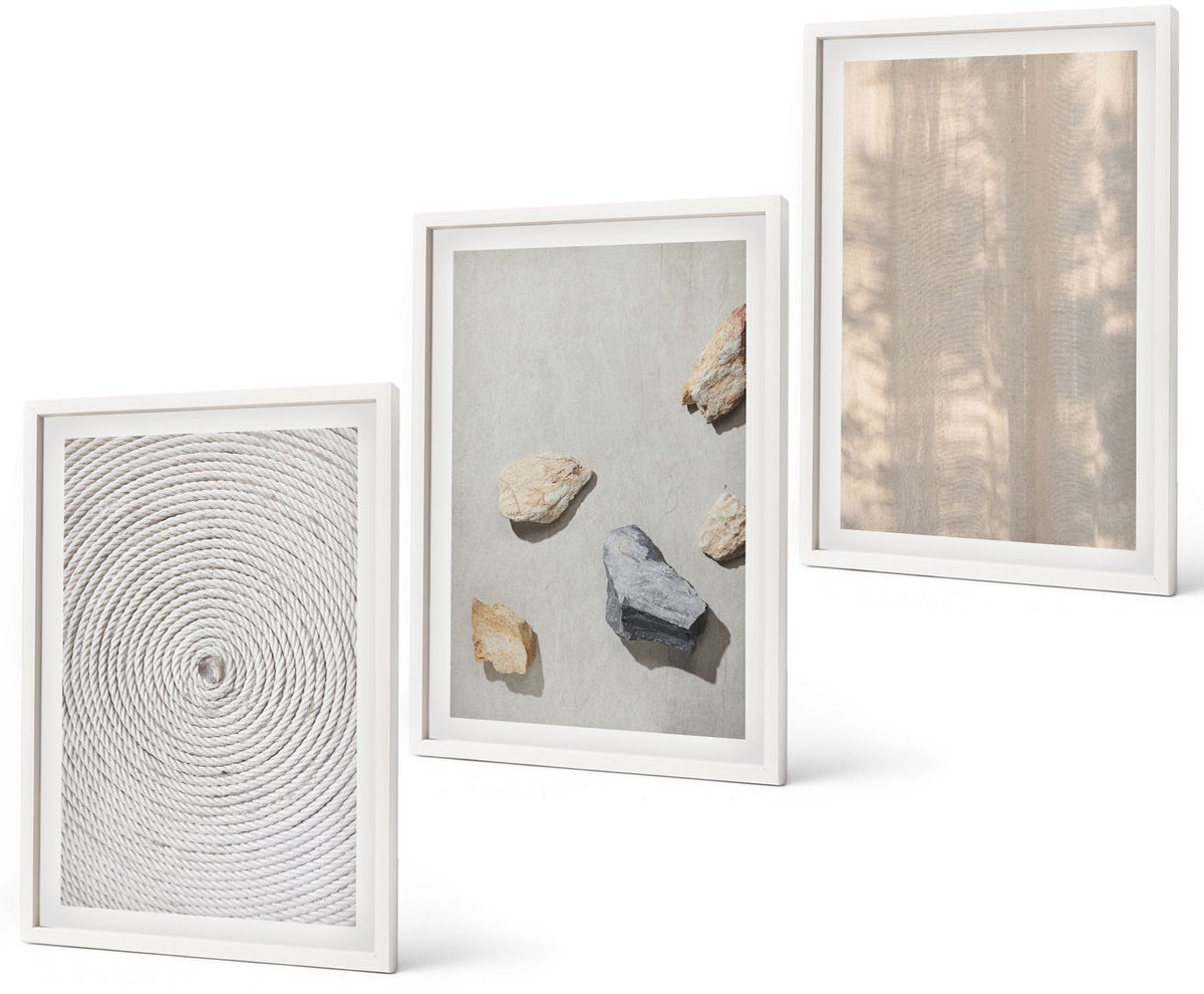 Coloray 3-Delige Schilderij Set - Boho-Texturen, Natuurlijke Structuren - 40 x 60 - Muurdecoratie - Interieur Decoratie - Stijlvolle Muurdecoratie