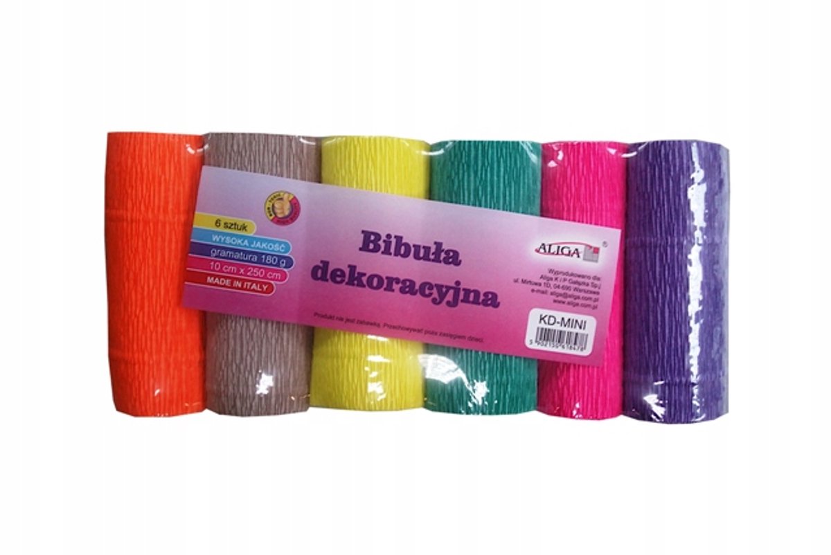 Italiaanse Kreppapier 180g - 6 Kleuren Mix - 25x250cm - Knutselen & Decoratie