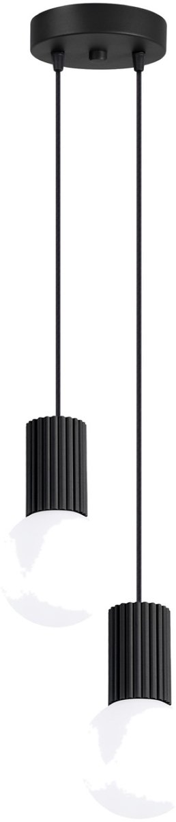 Sollux Lighting Hanglamp Halo - G9 - zwart - aluminium/glas - 15x15x120cm