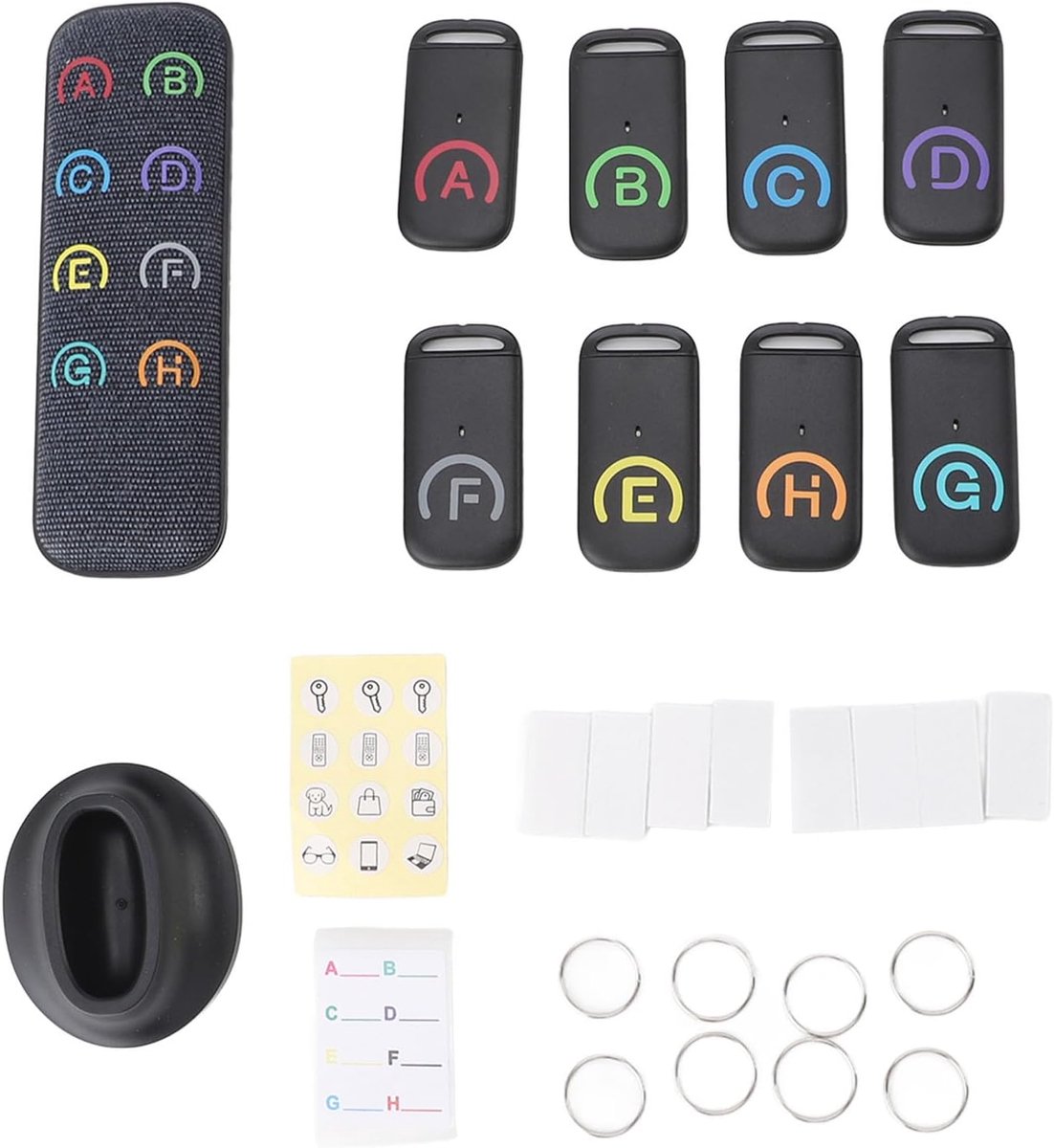 Highly Sensitive Key Finder with 1 Transmitter, 8 Receivers, 80 DB Loud Sound for TV Remotes, Mobile Phones, Easy Lost - ShopVlot