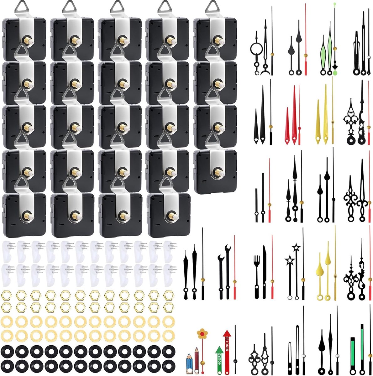 24 Pcs Wall Clock Movement Noiseless Movement DIY Clock Repair Kit Wireless Clock Clock for Clock Spare Parts - ShopVlot