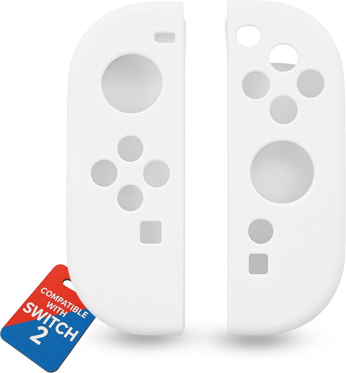 Silicone grip cover set voor Switch 2 controller - set van 2 - wit - optimale bescherming en grip - ShopVlot