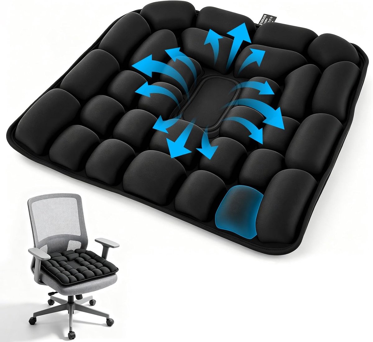 Inflatable anti-decubitus seat cushion, orthopedic & ergonomic (45x40cm) - ShopVlot