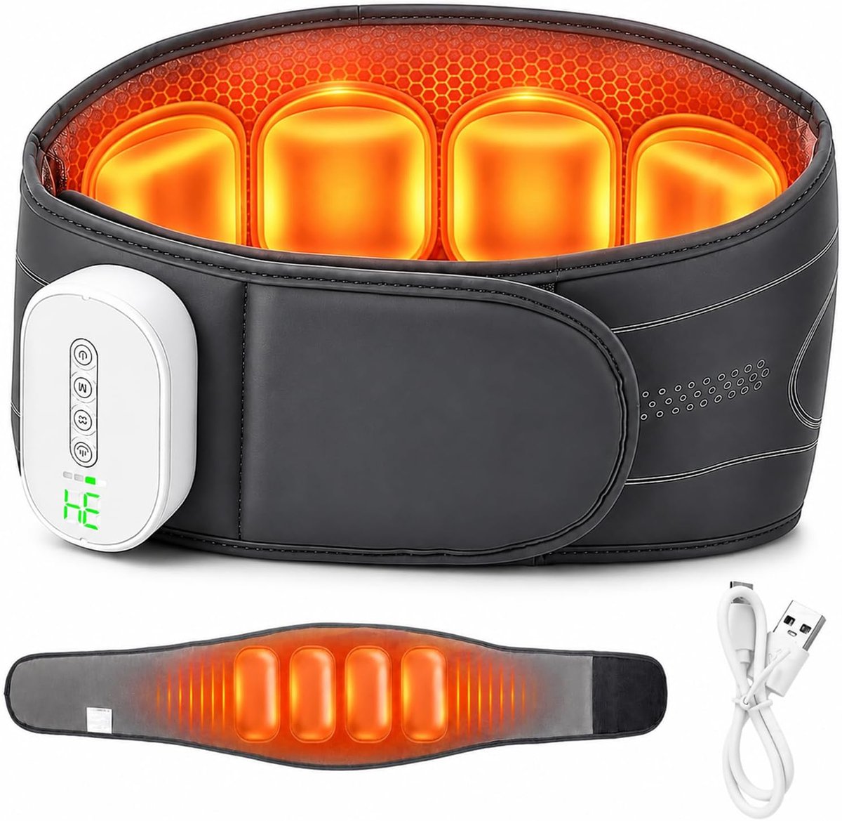 Massage Belt Back Air Cushions, 4 Heat, 4 Intensity, 4 Airbags - ShopVlot