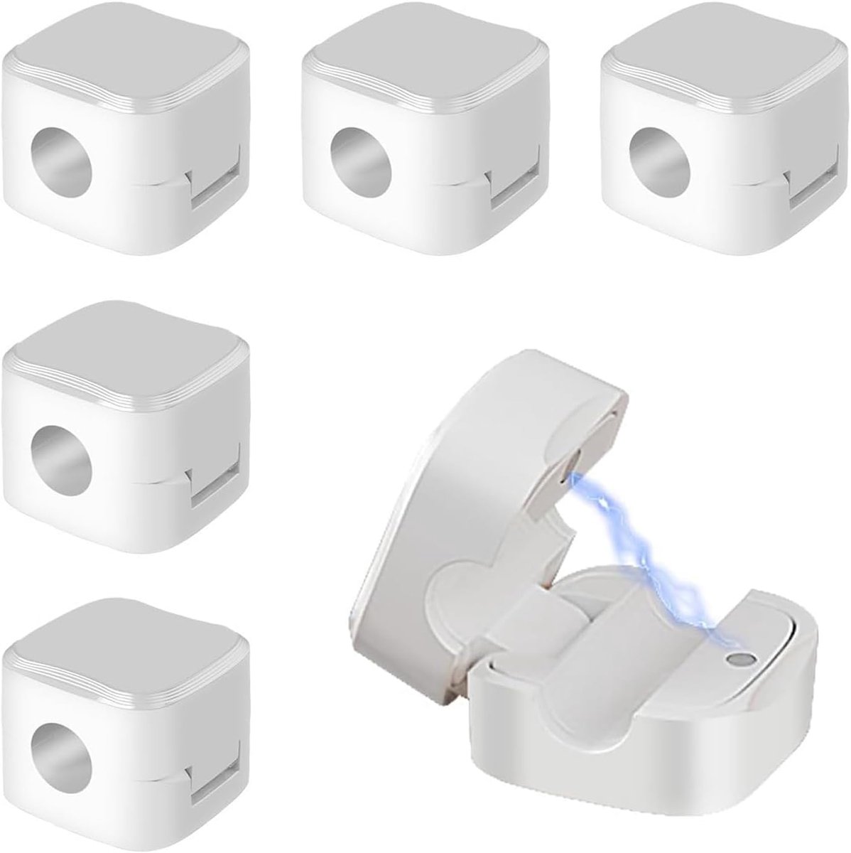 Magnetic Cable Clips, 6 Pcs Phone USB Charging Cable Magnetic Cable Holder Hide Phone Charging Cable Holder Adjustable - ShopVlot