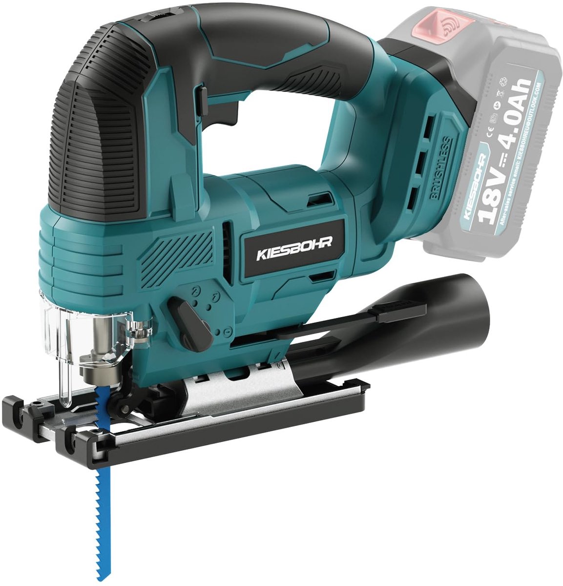 KIESBOHR Decoupeerzaag draadloze verstelbare houtsnijmachine compatibel met Makita batterij (geen batterij) - ShopVlot