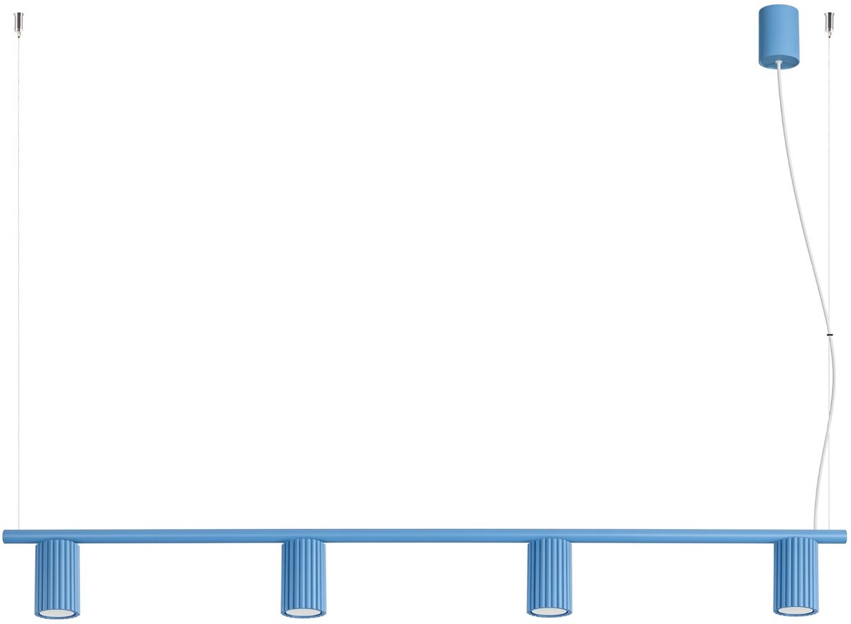 Sollux Lighting Kroonluchter Karbon - GU10 - lichtblauw - aluminium - 122x6.5x212cm