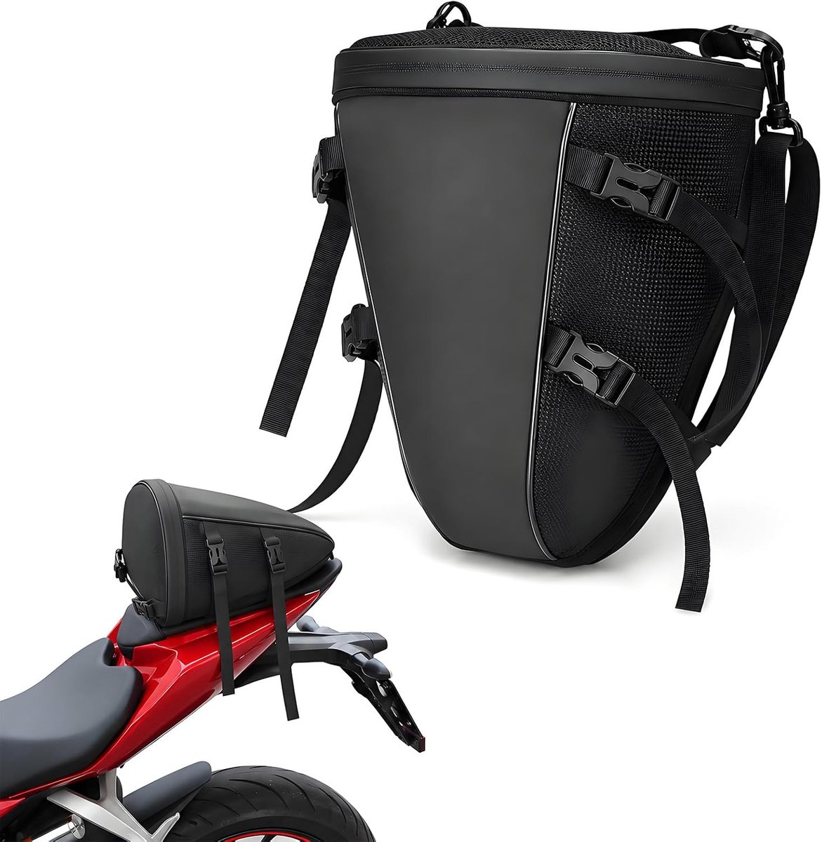 Motorfiets achtertas, 10-14 liter tankrugzak, motortas, waterdicht - ShopVlot