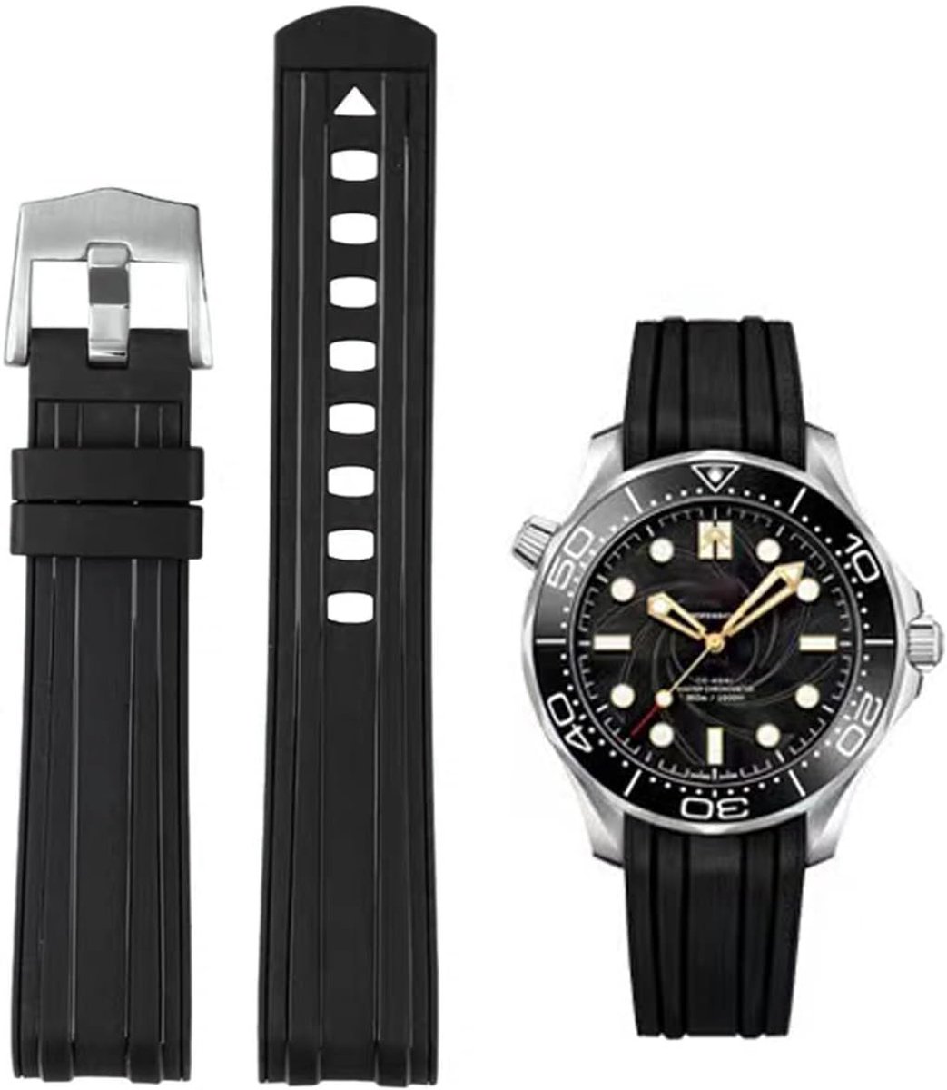 Watch Straps for Omega Silicone Strap Rubber Soft Waterproof Watch Straps 20mm 22mm Straps for Omega Seamaster 300 for - ShopVlot