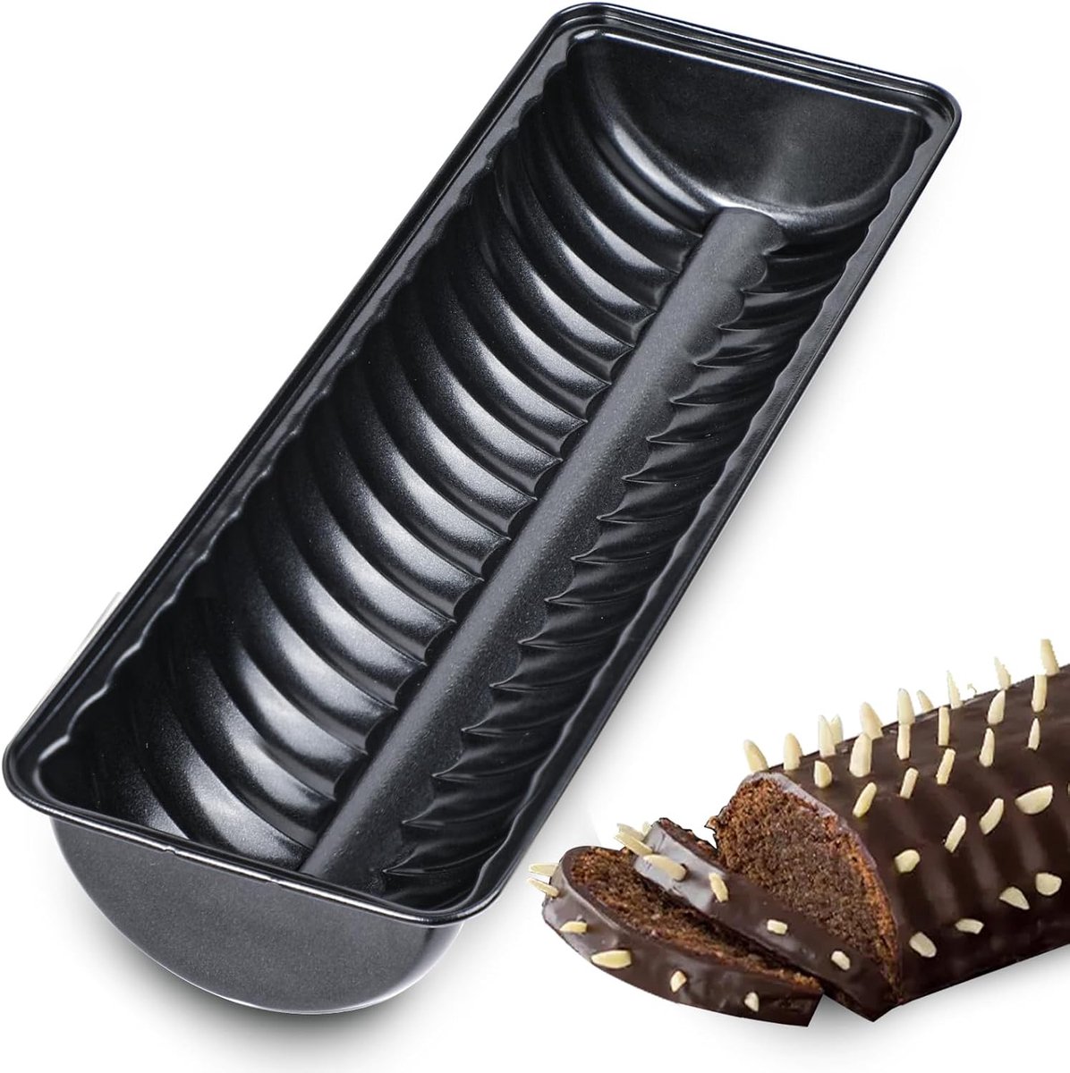 webake Almond Cake Mould Non-Stick Ciabatta Bread Mould Carbon Steel Baking Mould 33 x 10 cm - ShopVlot