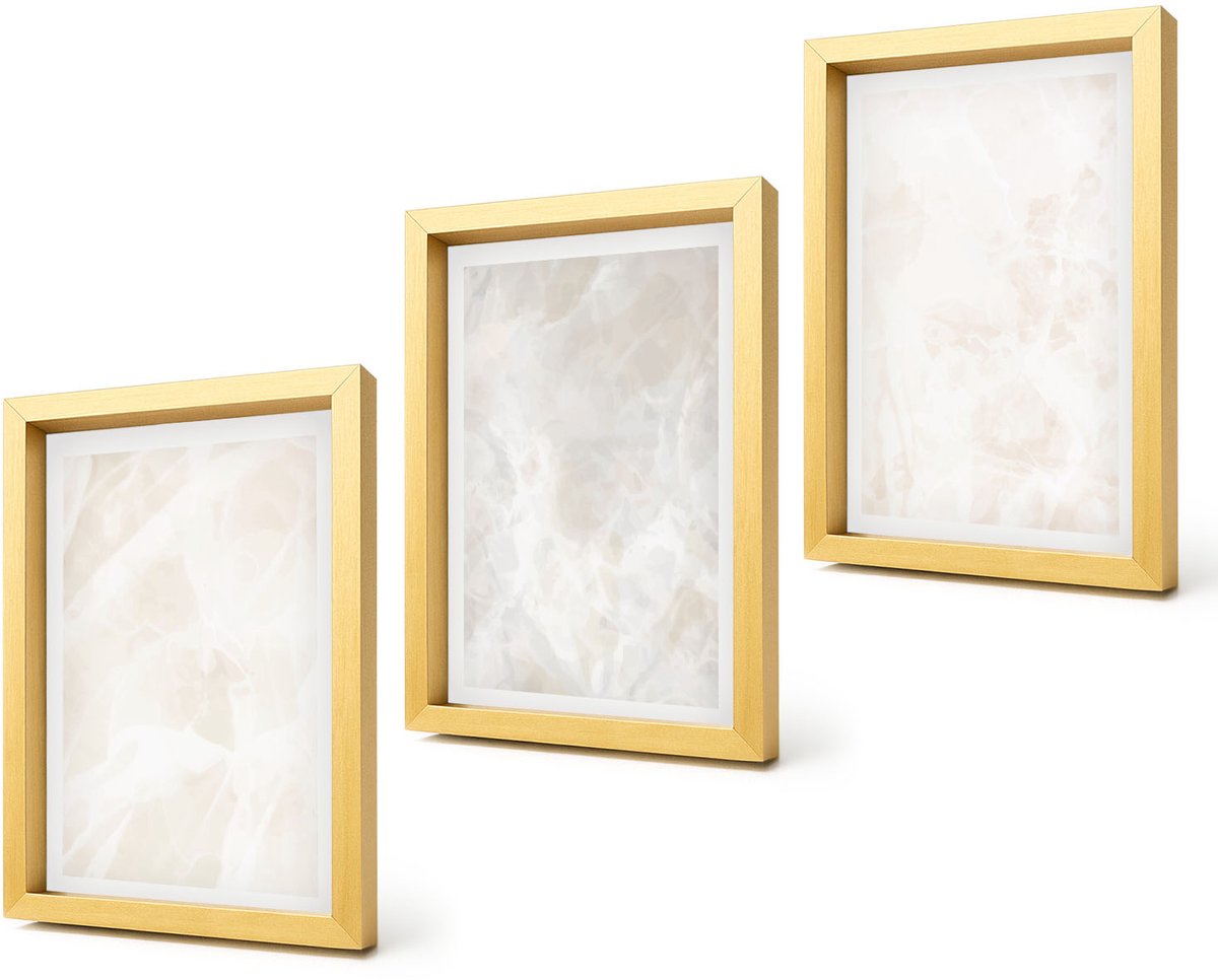 Coloray 4-Delige Schilderij Set - Elegante marmersteen achtergrondtextuur - 20 x 30 cm - Wanddecoratie - Schilderijen Set - Kantoor - Moderne Wanddecoratie
