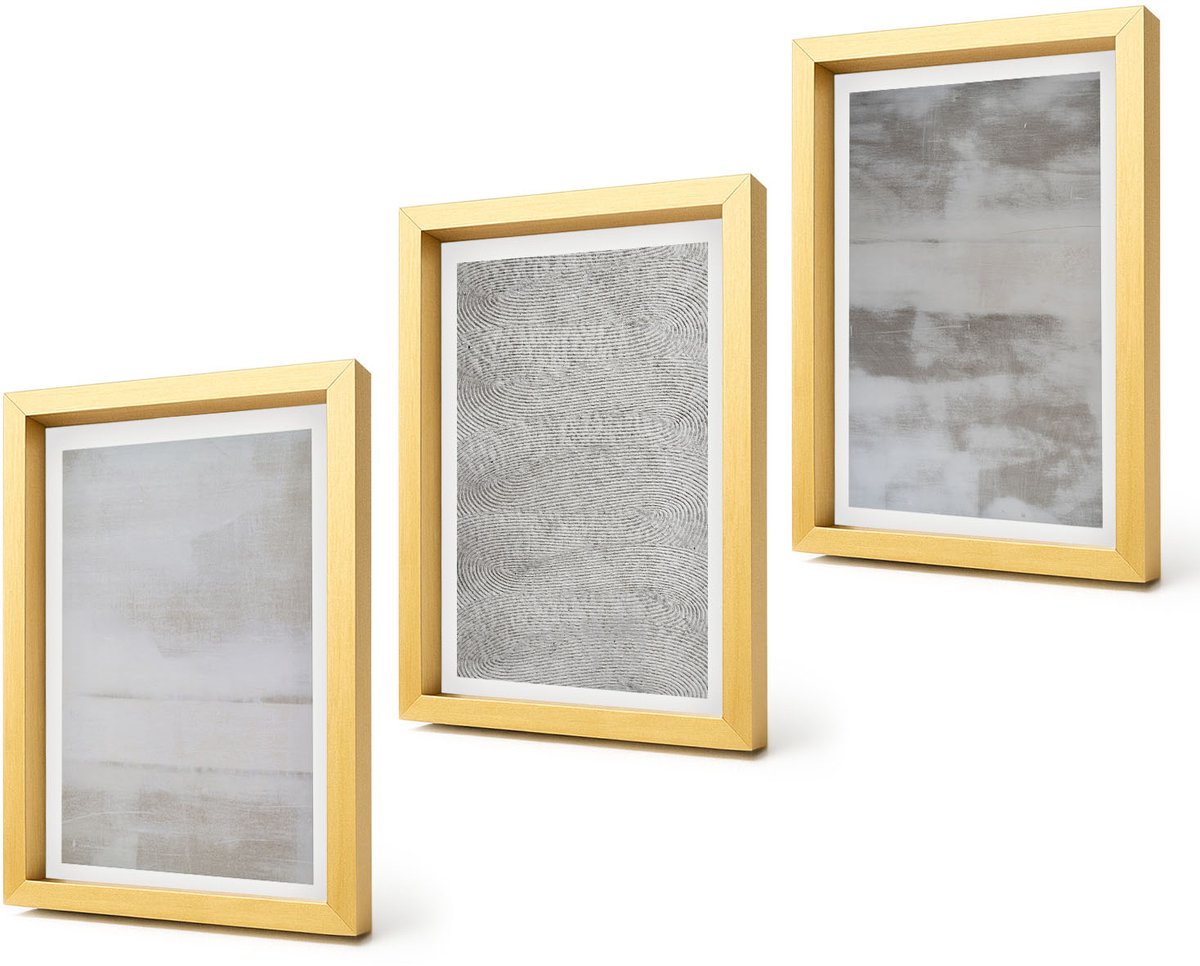 Coloray 4-Delige Schilderij Set - Moderne textuurstructuren in een minimalistische stijl. - 20 x 30 cm - Wanddecoratie - Muurdecoratie - Moderne Interieurdecoratie - Stijlvolle Muurdecoratie