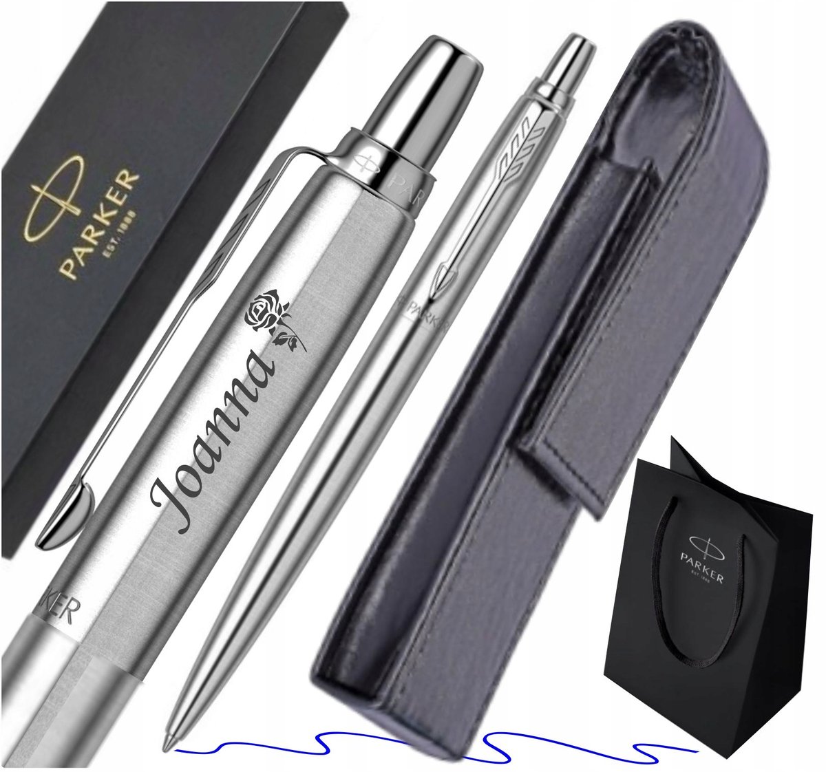 Parker Jotter Pen Staal CT met Gravure & Magnetisch Etui - Cadeau